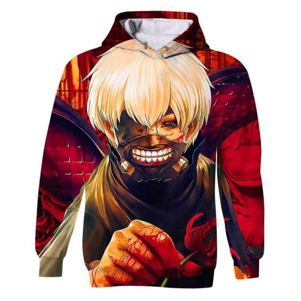 

white-haired man pattern men is a 3d printed hoodie visual impact party punk goth round neck american sweatshirt hoodie, Black