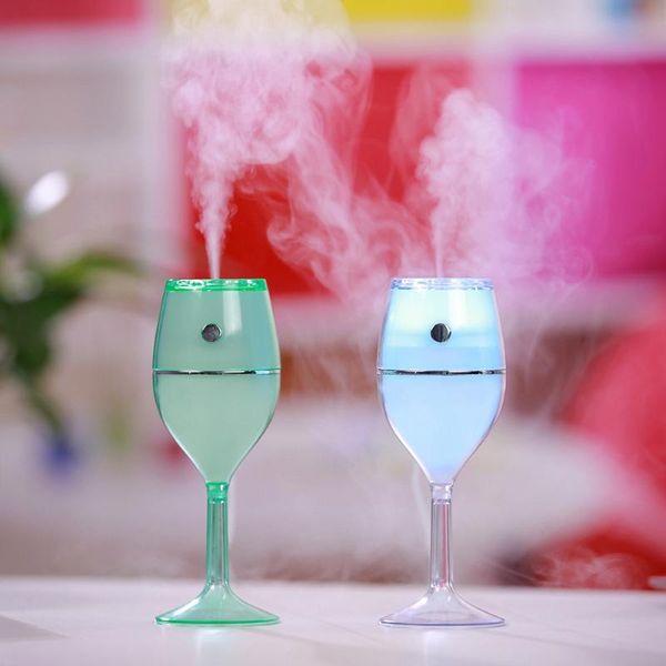 

fragrance lamps portable mini air freshener purifier aroma essential oil diffuser 80ml premium red wine glass humidifier