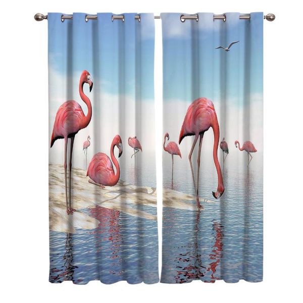 

curtain & drapes fashion window curtains for living room beach flamingo bedoom home decoration cortinas