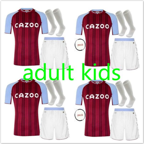 

s- 21 22 aston soccer jersey grealish m.trezeguet wesley el ghazi hourihane douglas mcginn barkley villa 2021 2022 home football shirts m, Black