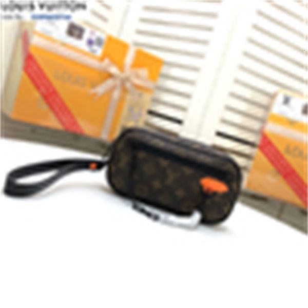 

leather clutches m44458 presbyopia handbag men real brand long wallet chain wallets compact purse designer evening key card holders luxury, Red;black