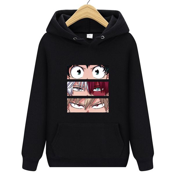 

men's hoodies & sweatshirts my hero academia casual fashion japanese cartoon loose hoodie comfortable creativity streetwear male rcn3, Black