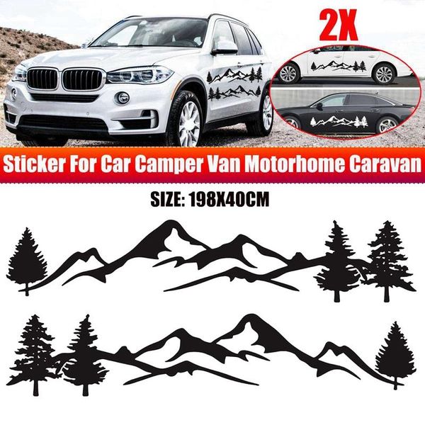 

parts rv motorhome universal body sticker diy tree mountain scene forest graphic decal decoration for caravan trailer