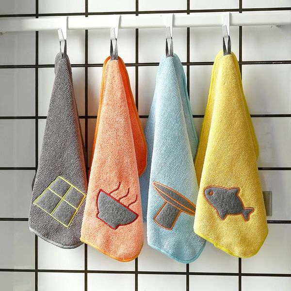

towel 1pcs/lot kitchen dish towels restaurant rag square cleaning cloth cotton scouring pad special absorbent microfiber tool