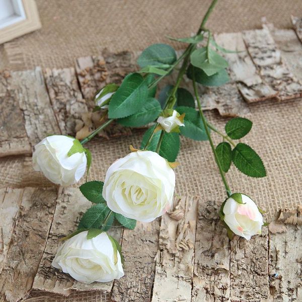 

decorative flowers & wreaths 6-head heart wrapped rose single high-end simulation flower wedding guide home decoration