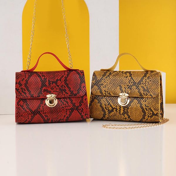 

evening bags 2021 fashion women snake pattern shoulder bag crossbody personalized chain animal lock buckle small square