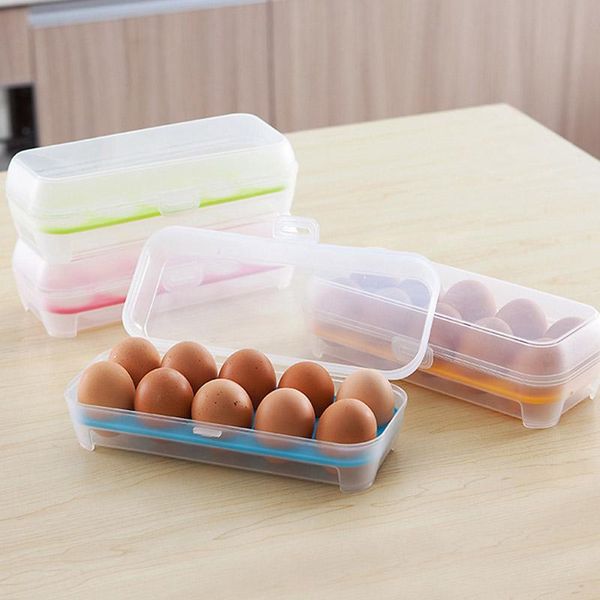 

storage bottles & jars food crisper organizer egg container kitchen gadgets box 10 grid plastic portable