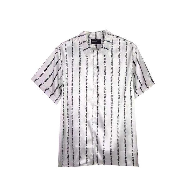 

men's casual shirts erd 21s melancholy rich second generation full printed silk champagne men's and women's short sleeved shi, White;black