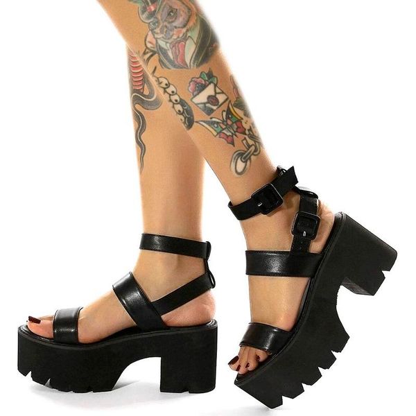 

sandals women's solid color thick bottom increased casual shoes comfortable lightweight outdoor open toe, Black