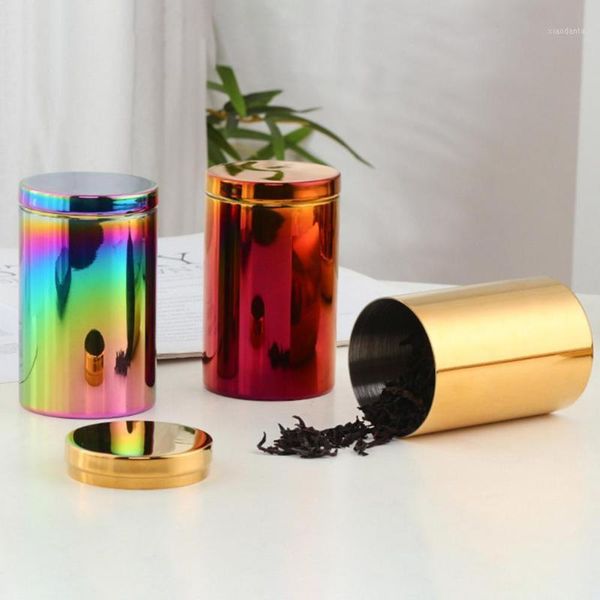 

storage bottles & jars sealed tea leaves container canister stainless steel tin