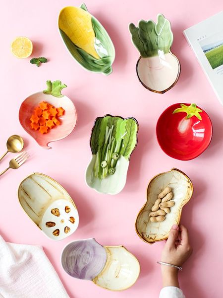 

dishes & plates creative tomato ceramic tableware porcelain plate, bowl vegetable shape salad plate dinner dish