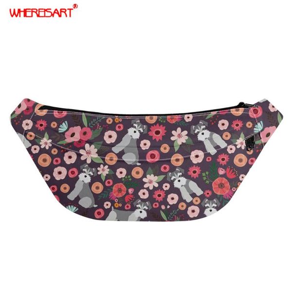 

schnauzer cute pets printed women waist bag female multipurpose fanny banana bags girls casual chest shoulder