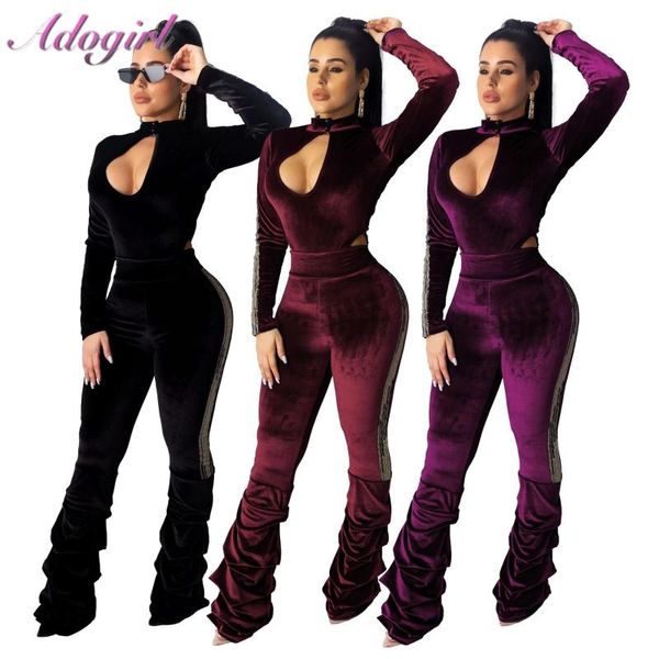 

women's jumpsuits & rompers velvet patchwork halter hollow out open front slim jumpsuit women casual striped pleated pants outfit night, Black;white