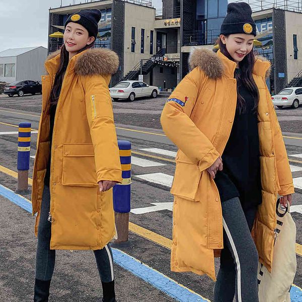 

fat women cape army green cotton coats big hair women's long slender winter parka coat, Black