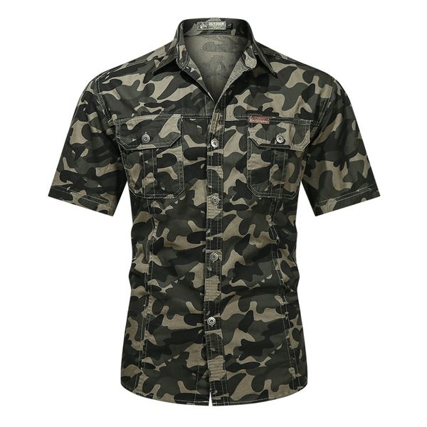 

men's casual shirts men in the open air camouflage tactical combat shirts short sleeves man walking hunting army clothes cotton workin, White;black