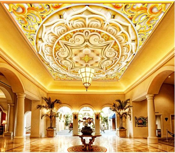

wallpapers custom ceiling mural wallpaper 3d zenith european and american classical luxury pattern livingroom