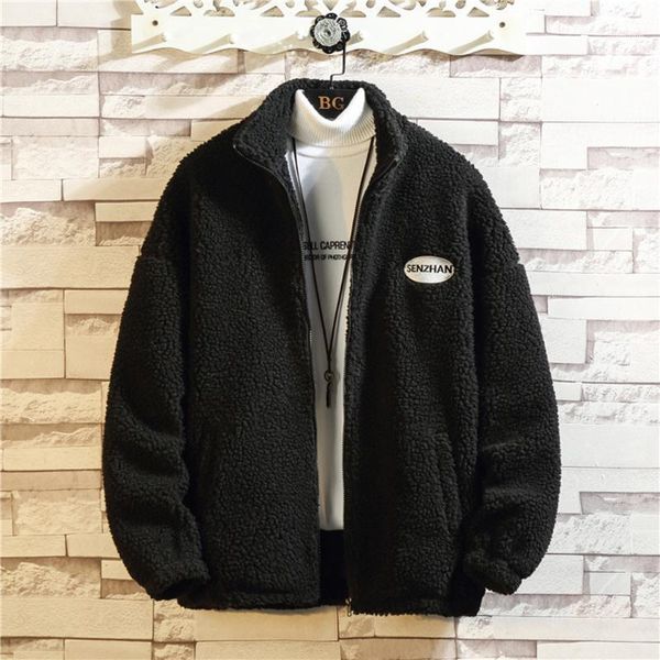 

men's jackets fashion casual loose zip long sleeve warm jacket trend comfortable jacket#g31, Black;brown