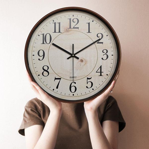 

classic simple wall clock 14-inch round sweep second movement retro nostalgic clocks