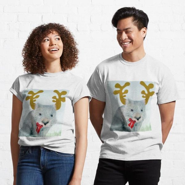 

women's t-shirt t shirt womenÂ "christmas wombat" classic, White
