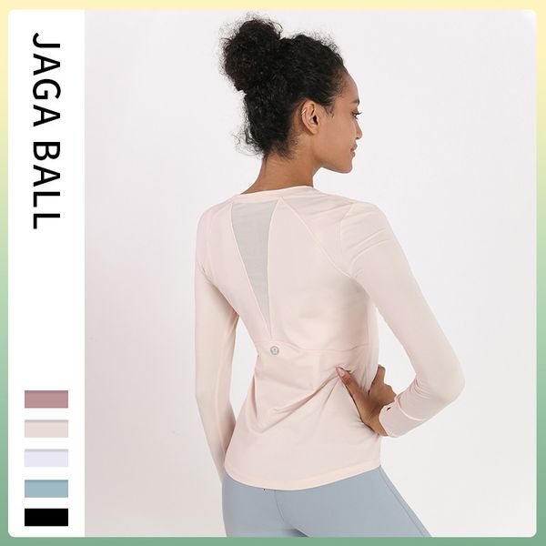 

blouse net spell fast dry clothes loose fitness sports running women's fitness yoga suit long sleeve, Gray