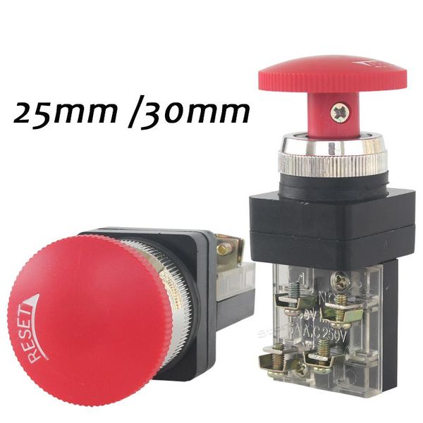 

smart home control 30mm 25mm emergency spush button switch maintained self lock latching re-30 1no1nc rotary reset