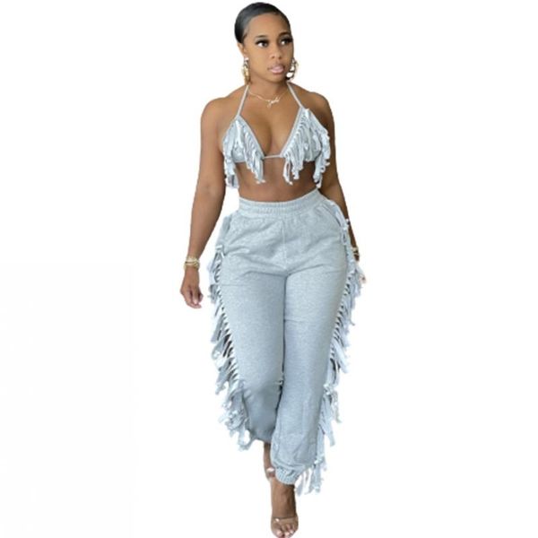 

women's two piece pants ribbed women 2 pieces v neck bra leggings set crop matching co ords 2021 summer autumn clothes sporty tracksuit, White