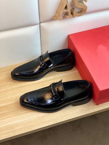 

mens fashion genuine leather dress shoes formal business oxfords men brand office party wedding flats casual outdoor loafers size 38-45, Black