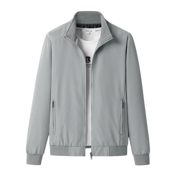 

men's jackets spring autumn men jacket coats casual solid color stand collar business brand clothing male outwear, Black;brown