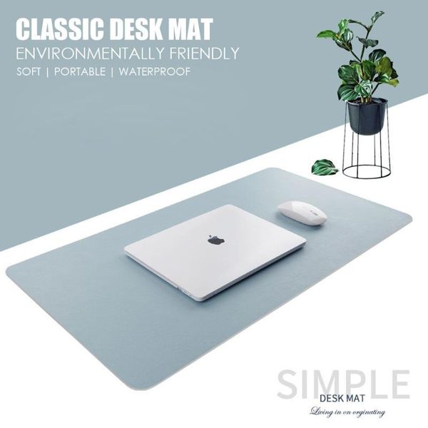 

mouse pads & wrist rests double-sided usable pad portable ultra large desk office gaming waterproof pu leather table mat 60x30cm
