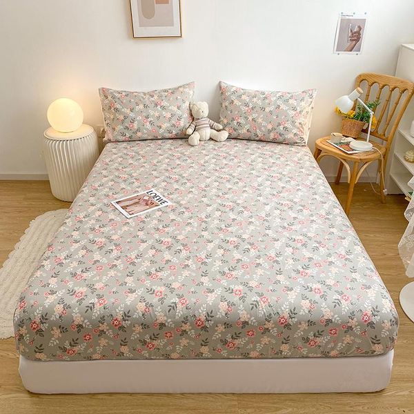 

sheets & sets bed and case bedding set pure cotton linens elastic fitted sheet flower pattern queen double size cover