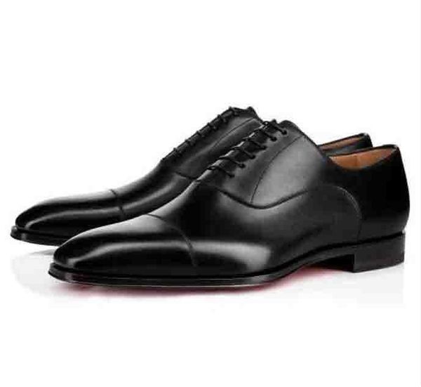 

2021 brand men dress shoes red bottom loafers luxury party wedding shoe designer black genuine leather suede mens slip on flats