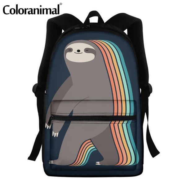 

backpack coloranimal backpacks women/men's school bags lapcustom travel funny sloth teenage notebook satchel 2021 sac