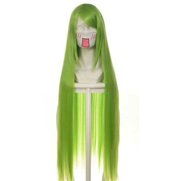 

code geass c.c cc empress wig cosplay costume 80cm green long straight heat-resistant fiber hair peruca anime wigs, Black