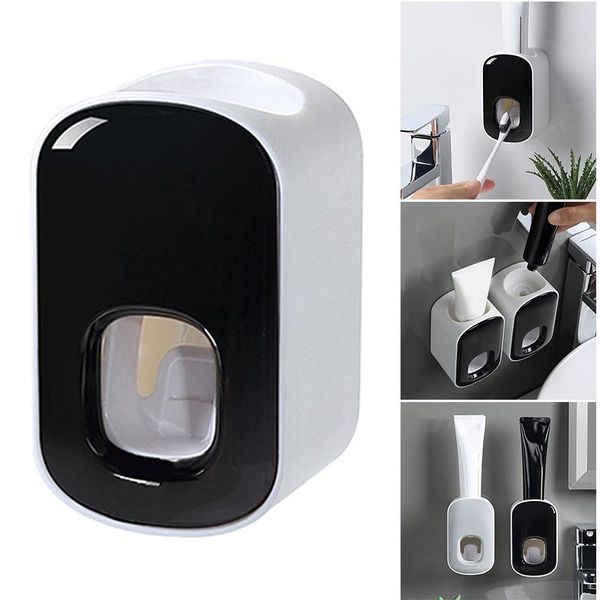 

toothbrush holders automatic toothpaste squeezer nail-and seamless paste bathroom wall hanging removable washable da