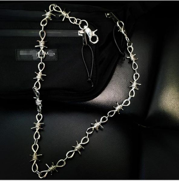 

keychains fezametal rock punk zinc alloy metal thorns iron pants chain wallet, Silver