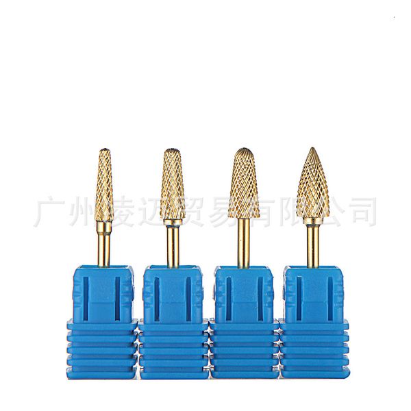 

tungsten golden steel metal alloy grinding head manicure tool
