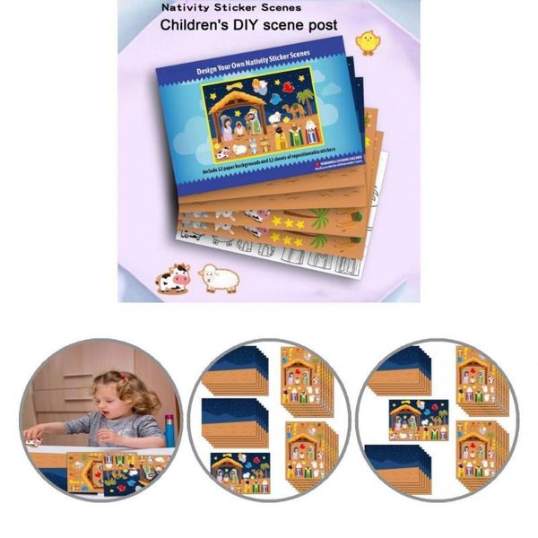 

gift wrap jesus theme portable decorative colorfast art wall sticker for children