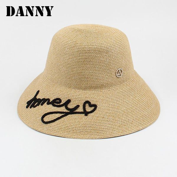 

wide brim hats japanese fine straw woven sunscreen uv women's big fisherman hat beach vacation travel bucket, Blue;gray