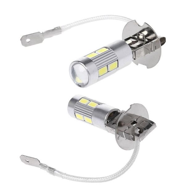 

car headlights 2pcs/set light h3 led high power fog day running bulb 10smd 5630 5730 super bright auto #272121