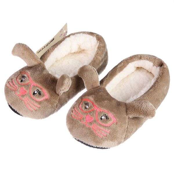 

slippers mntrerm 2021 warm flats soft sole women indoor floor slippers/shoes animal prints plush slipper couples winter home, Black