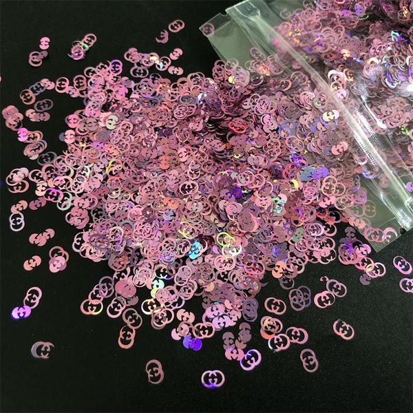 

nail art decorations 1g/bottle holographic laser color chunky glitter sequins brand logo shaped for diy nails face body crafts decoration, Silver;gold