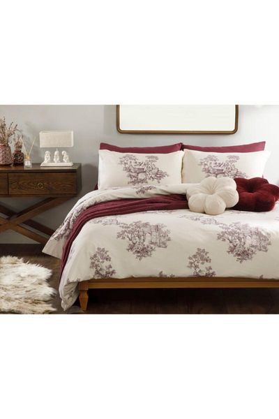

bedding sets village life cotton single duvet cover set 160x220 cm plum 10030088