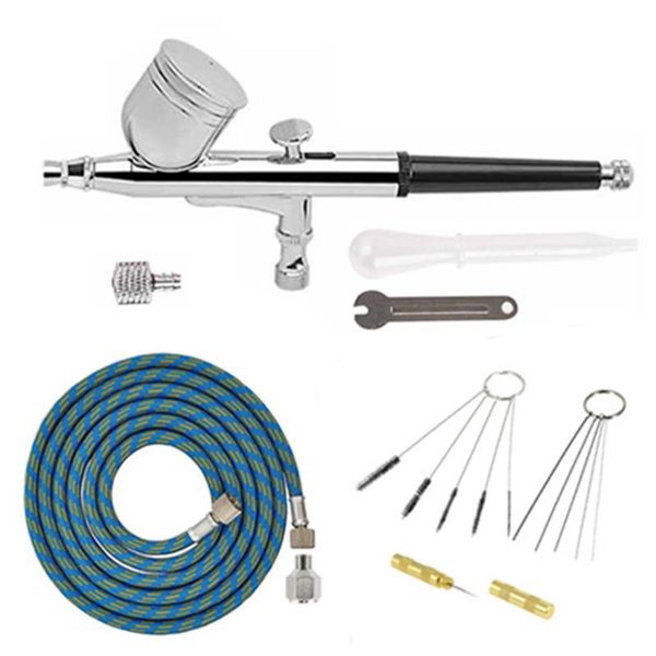 

professional spray guns dual action feed airbrush 0.3mm nozzles 7cc cup gravity air-brush gun kit for makeup nail art air set compressor