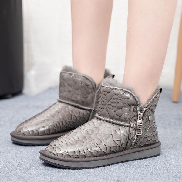 

boots cotton shoes women's winter 2021 shiny korean version of snow plus thickening warm and comfortable, Black