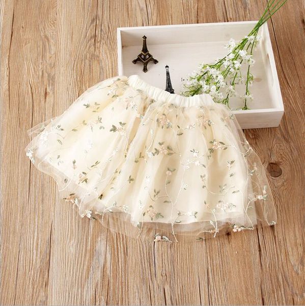 

baby girls summer flower embroidery tulle tutu skirts toddler girl skirt kids clothing wholesale