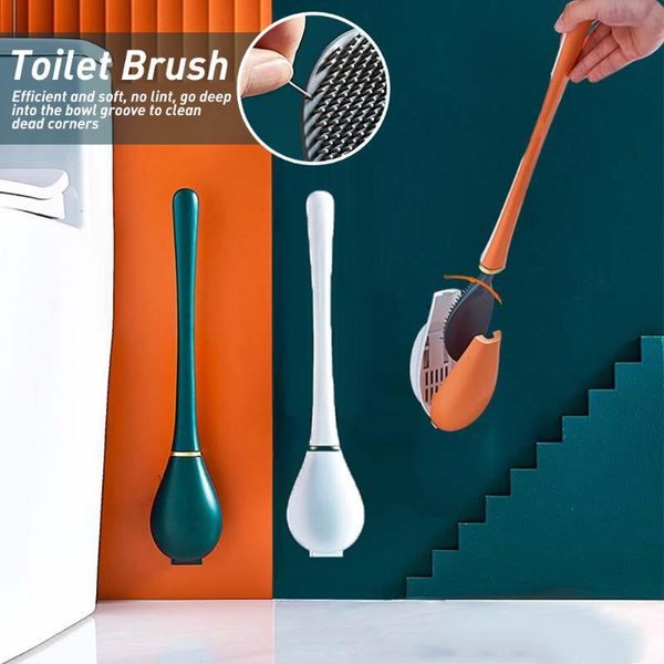 

bath accessory set creativity silica gel toilet brush automatic open and close good-looking hanging on the wall bathroom cleaning