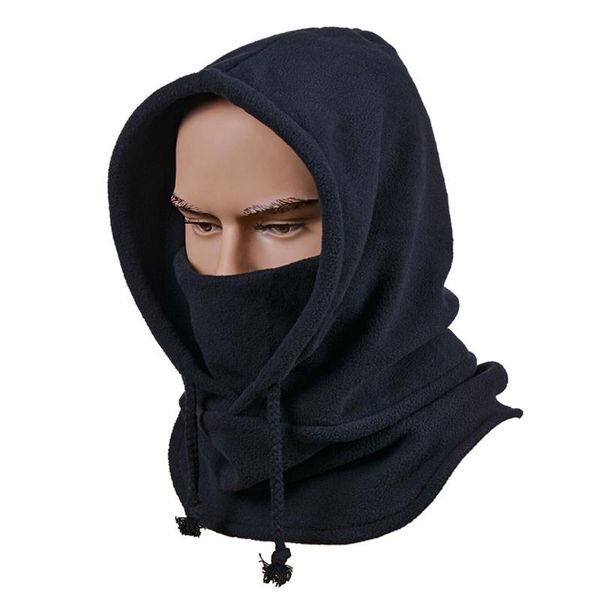 

cycling caps & masks winter warm polar fleece balaclava full face mask warmer thermal sports cap cover neck skiing motorcycling, Black