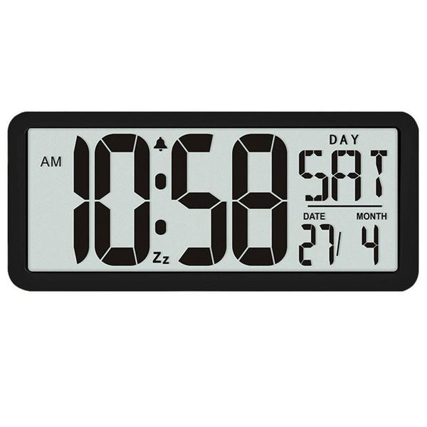 

other clocks & accessories square wall clock series, 13.8inch large digital jumbo alarm clock, lcd display, multi-functional upscale office