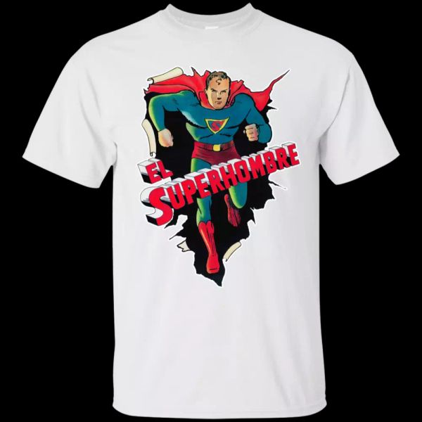 

El Superhombre, Superhero, Comic, Spanish, Mexican, Retro, 1950's, T-shirt, White;black