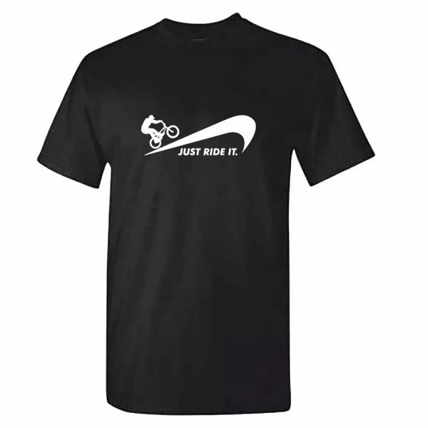 

bmx tshirt - just ride it t shirt - bike cycling - jersey gift, White;black